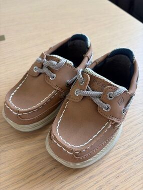 Sperry Toddler Tan Leather Moccasin Boat Shoes Toddler Size 7